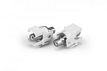 Вставка формата Keystone Jack с проходным адаптером RCA (белый) D type ROHS белая, Hyperline KJ1-RCA/WH-D-WH | код 246975 | Hyperline