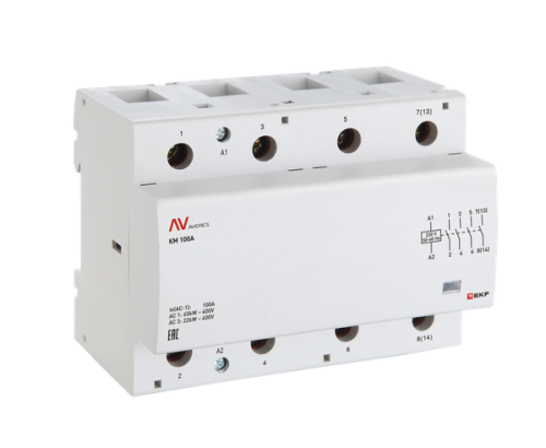Контактор модульный КМ 125А 4NO 24VAC (6 мод.) AVERES EKF | код km-av-6-125-40-24V | EKF