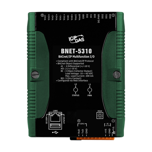 BNET-5310 Multi-function BACnet/IP module with 4 AI, 2 AO, 3 DI, and 3 DO | код 00-06097672 | ICP DAS