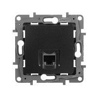Розетка компьютерная 1xRJ45 Cat.5 ETIKA, антрацит | код. 672641 | Legrand