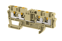 Клемма проходная PUSH-IN 4 мм2, на 4 подключения, хаки PQ4-2x2-KHAKHI | код 3103060006 | Elmex