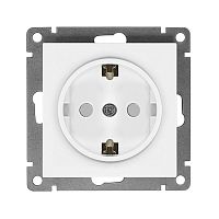 Розетка 1-м СП Афина 16А IP20 с заземл. защ. шторки механизм бел. | код A0049 | Universal