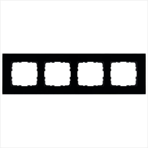 Рамка 4-постовая, стекло Black Glass | код G1004GB | Jasmart