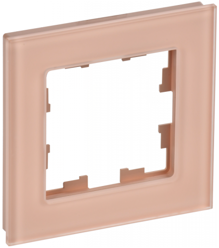 BRITE Рамка 1-мест. РУ-1-2-БрП стекло персиковый матовый IEK | код BR-M12-G-31-K96 | IEK