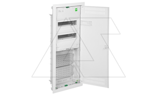 Щит встраив. MSF TWIN RP комбинированный, 2*12M+2xМП перф., N/PE-шинки, 1xSCHUKO, мет. дверь, белый RAL9016, 358x853x94mm, IP30 | код 2015-02S | Elektro-plast Nasielsk
