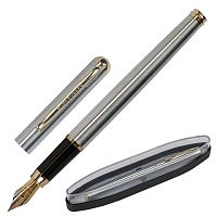 Ручка подарочная перьевая BRAUBERG Maestro , СИНЯЯ, корпус серебристый с золотистыми деталями | код 143469 | BRAUBERG
