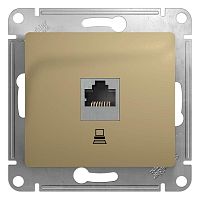 Розетка компьютерная 1xRJ45 Cat.5 GLOSSA, титан | код. GSL000481K | Schneider Electric