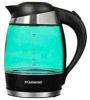 Чайник электрический Starwind SKG2219 1.8л. 2200Вт бирюзовый/черный (корпус: стекло) | код 994886 | STARWIND