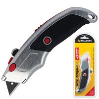 Нож универсальный мощный BRAUBERG Professional, 6 лезвий в комплекте, фиксатор, металл, 235404 | код 235404 | BRAUBERG