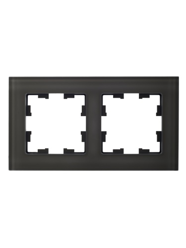 Рамка 2-м BRITE РУ-2-2-БрД стекло дым. | код. BR-M22-G-K30 | IEK фото 4