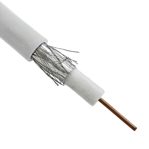 Коаксиальный кабель RG-6U RUICHI, CCS/Al/Al, 0.7 мм, 75 Ом, бухта 100 м, белый | код 81324 | Ruichi