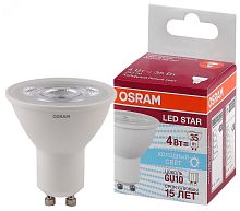 Лампа светодиодная LED 4Вт GU10 4000К 265лм 230V CL PAR16 (замена 35Вт) OSRAM LS | код 4058075481374 | LEDVANCE
