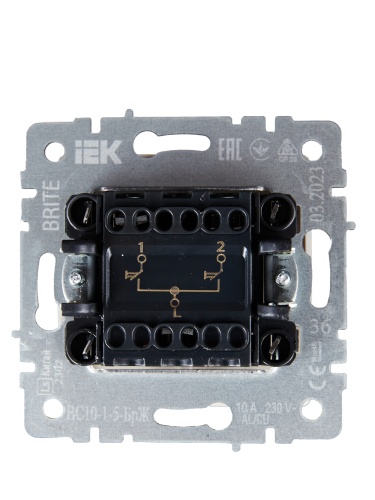 BRITE Выключатель жалюзи 10А ВС10-1-5-БрЖ жемчуг | код BR-V15-0-10-K36 | IEK фото 3