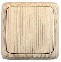 Переключатель одноклавишный наружный с изоляционной пластиной сосна 10А | код ВА10-163-02 | HEGEL