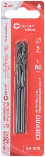 Сверло по металлу Special, HSS-G, 5x86/46 мм, 2 шт. | код 54-975 | FIT фото 3