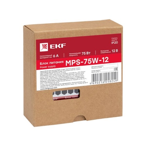 Блок питания 12В MPS-75W-12 Proxima | код mps-75w-12 | EKF фото 3