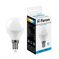 Лампа светодиодная 7Вт 230В E14 6400К G45 LB-95 FERON 25480