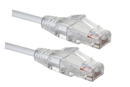 Патч-корд CAT5e SLIM-LINE U/UTP LSZH Белый 1м | код 21S-U5-01WT | Eurolan