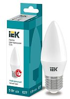 Лампа светодиодная ECO C35 свеча 5Вт 230В 4000К E27 | код. LLE-C35-5-230-40-E27 | IEK