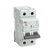 Выключатель автоматический двухполюсный AV-6 10А C 6кА AVERES | код. mcb6-2-10C-av | EKF 
