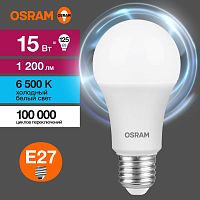 Лампа светодиодная LED 15 Вт E27 6500К 1200Лм груша 220 В (замена 125Вт) | код 4058075579217 | LEDVANCE