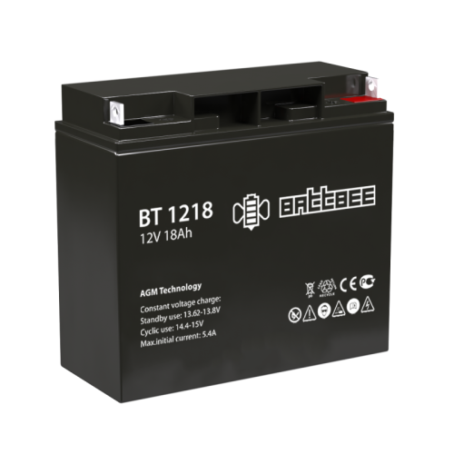 Аккумуляторная батарея BT 1218 Напряжение 12 В, Емкость 18 Ач | код 4614060010004 | Battbee