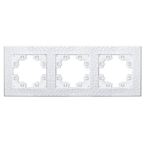 Рамка фактурная 3 поста универсальная UNIVersal Афина белая (еврослот) | код A10045 | Universal Рамка фактурная 3 поста универсальная UNIVersal Афина белая (еврослот) | код A10045 | Universal
