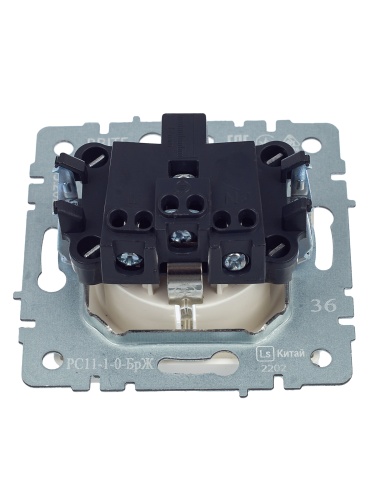 BRITE Розетка 1-местная с заземлением без защитных шторок 16А РС11-1-0-БрЖ жемчуг | код BR-R11-16-K36 | IEK фото 4