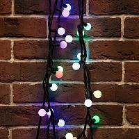 Гирлянда Мультишарики O17,5 мм, 10 м, черный каучук, 80 LED, цвет RGB | код 303-679 | NEON-NIGHT