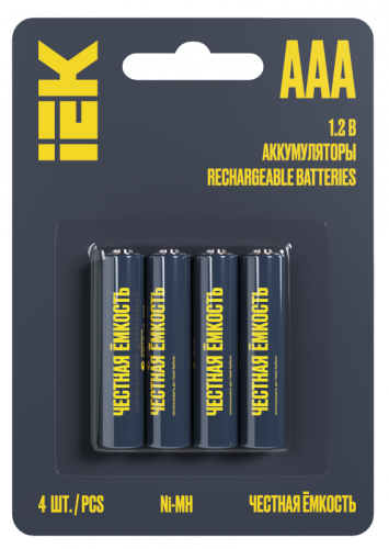 Аккумулятор GREEN Ni-MH AAA 1100мАч IEK | код AAK-NIMH-03-1100-L04 | IEK