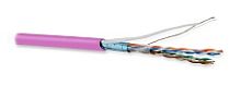 Hyperline FUTP4-C5E-P26-IN-LSZH-OR-305 (305 м) Кабель витая пара. экранированная F/UTP. категория 5e. 4 пары (26 AWG). многожильный (patch). экран - фольга. LSZH. нг(А)-HF. –20 C– +75 C. оранжевый | код 237170 | Hyperline