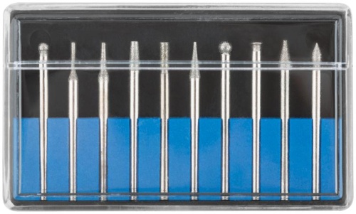 Шарошки, усиленная сталь с алмазным напылением, штифт диаметр 3 мм, 10 шт | код 36479М | FIT фото 5 Шарошки, усиленная сталь с алмазным напылением, штифт диаметр 3 мм, 10 шт | код 36479М | FIT фото 5