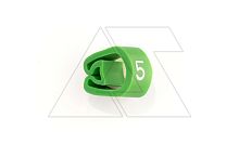 Маркер кольцевой RMS-01 59545-5, D кабеля 1,3-3mm, 0,35-1mm2, символ 5, PVC, зеленый (упак. 1000шт.) | код 4366822 | Cembre