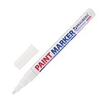 Маркер-краска лаковый (paint marker) 2 мм, БЕЛЫЙ, НИТРО-ОСНОВА, алюминиевый корпус, BRAUBERG PROFESSIONAL PLUS, 151438 | код 151438| BRAUBERG