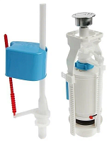 Набор для бачка унитаза с нижней подводкой 1/2' c пластиковым щтуцером 2-кнопка металлизированная эконом | код WC3550М | АНИ пласт