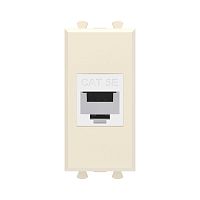 Компьютерная розетка RJ-45 без шторки модульная, кат.5е, Avanti, Ванильная дымка, 1 модуль | код 4405661 | DKC