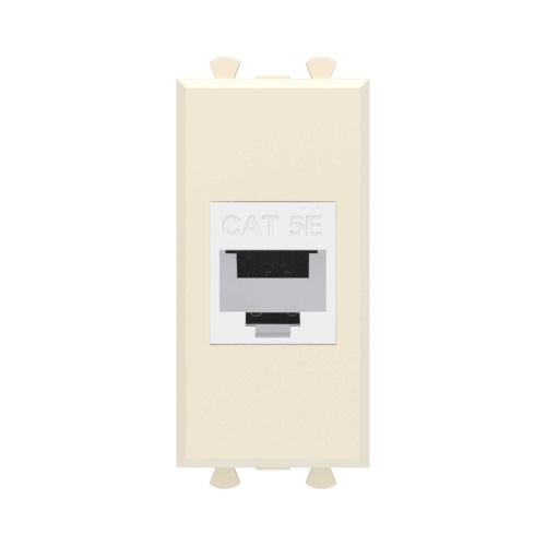 Компьютерная розетка RJ-45 без шторки модульная, кат.5е, Avanti, Ванильная дымка, 1 модуль | код 4405661 | DKC