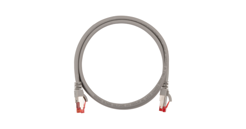 Коммутационный шнур NIKOMAX Slim Line S/FTP 4 пары, Кат.6a (Класс Ea), 500МГц, 2хRJ45/8P8C, T568B, заливной, с защитой защелки, многожильный, BC (чистая медь), 28AWG (7х0,127мм), LSZH нг(А)-HFLTx, серый, 0,5м | код NMC-PC4SA55B-005-SL-C-GY|