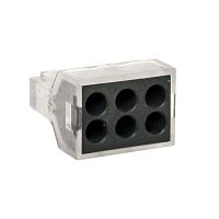Клемма СМК 773-106 (с пастой), 6 отверстий, 1.0-2.5мм2 (уп.50шт.) | код. plc-smk-106 | EKF