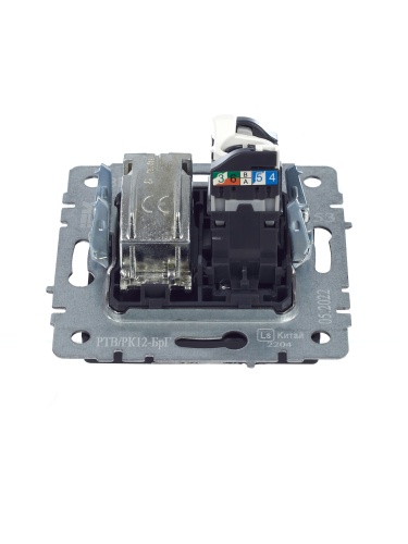 BRITE Розетка двойная TV+RJ45 кат.5E РТВ/РК12-БрГ графит | код BR-AK20-1-K53 | IEK фото 7