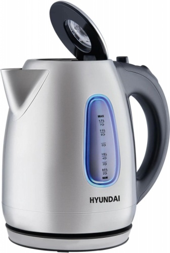 Чайник электрический Hyundai HYK-S2402 1.7л. 2200Вт серебристый матовый/черный корпус: металл | код 1915172 | HYUNDAI