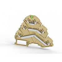 324 500, Клеммник пружинный 3-х ярусный, 2,5мм.кв., (бежевый), YBK 2,5-3 F | код 0.0.0.3.24500 | KLEMSAN