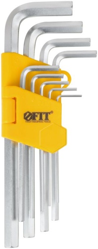 Ключ шестигранный 1.5-10мм длинный в пластик. держателе CrV сталь (уп.9шт) FIT 64189 фото 2 Ключ шестигранный 1.5-10мм длинный в пластик. держателе CrV сталь (уп.9шт) FIT 64189 фото 2