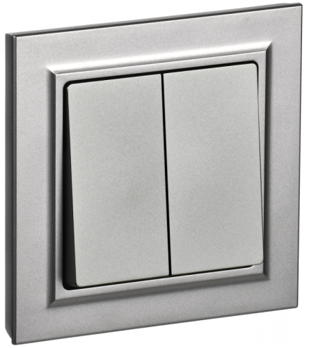 BRITE Выключ. 2-кл. 10А в сб. ВСР10-2-0-БрС сталь IEK | код BR-V20-0-10-K46-F | IEK