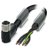 Силовой кабель SAC-4P- 1,0-PUR/M12FRS PE | код 1408848 | PHOENIX CONTACT
