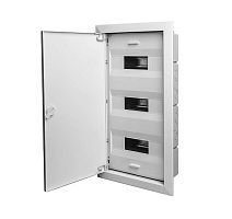 Щит распределительный встраиваемый на 36 модулей с металлической дверцей белый IP40 (ЩРв-36) | код 68136М | Ruvinil