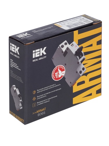 ARMAT Автоматический выключатель дифференциального тока B06S 1P+NP C20 30мА тип A (18мм) | код AR-B06S-1N-C20A030 | IEK  фото 10