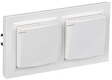 BRITE Роз. с кр. 16А IP44 РСбш10-3-44-БрБ бел. в сб 2шт | код BR-R16-16-44-2-K01-F-PRO | IEK