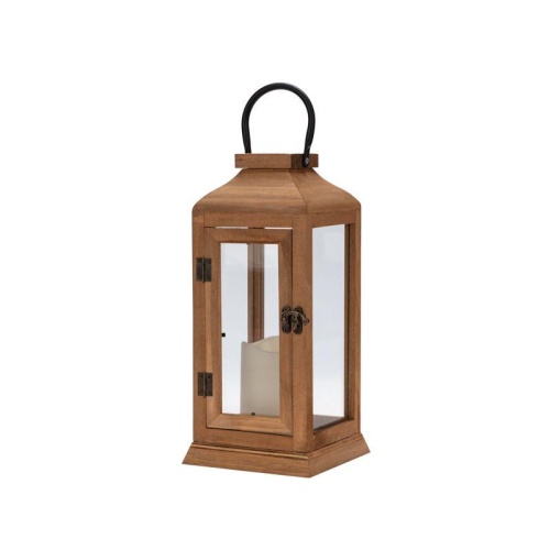 Фонарь декоративный 15х15х38см тепл. бел. со свечкой корпус из дерева корич. Neon-Night 513-074 фото 8 Фонарь декоративный 15х15х38см тепл. бел. со свечкой корпус из дерева корич. Neon-Night 513-074 фото 8