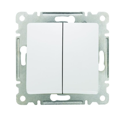 Lillium Выключатель двухклавишный белый | код 30001003 | Makel Lillium Выключатель двухклавишный белый | код 30001003 | Makel